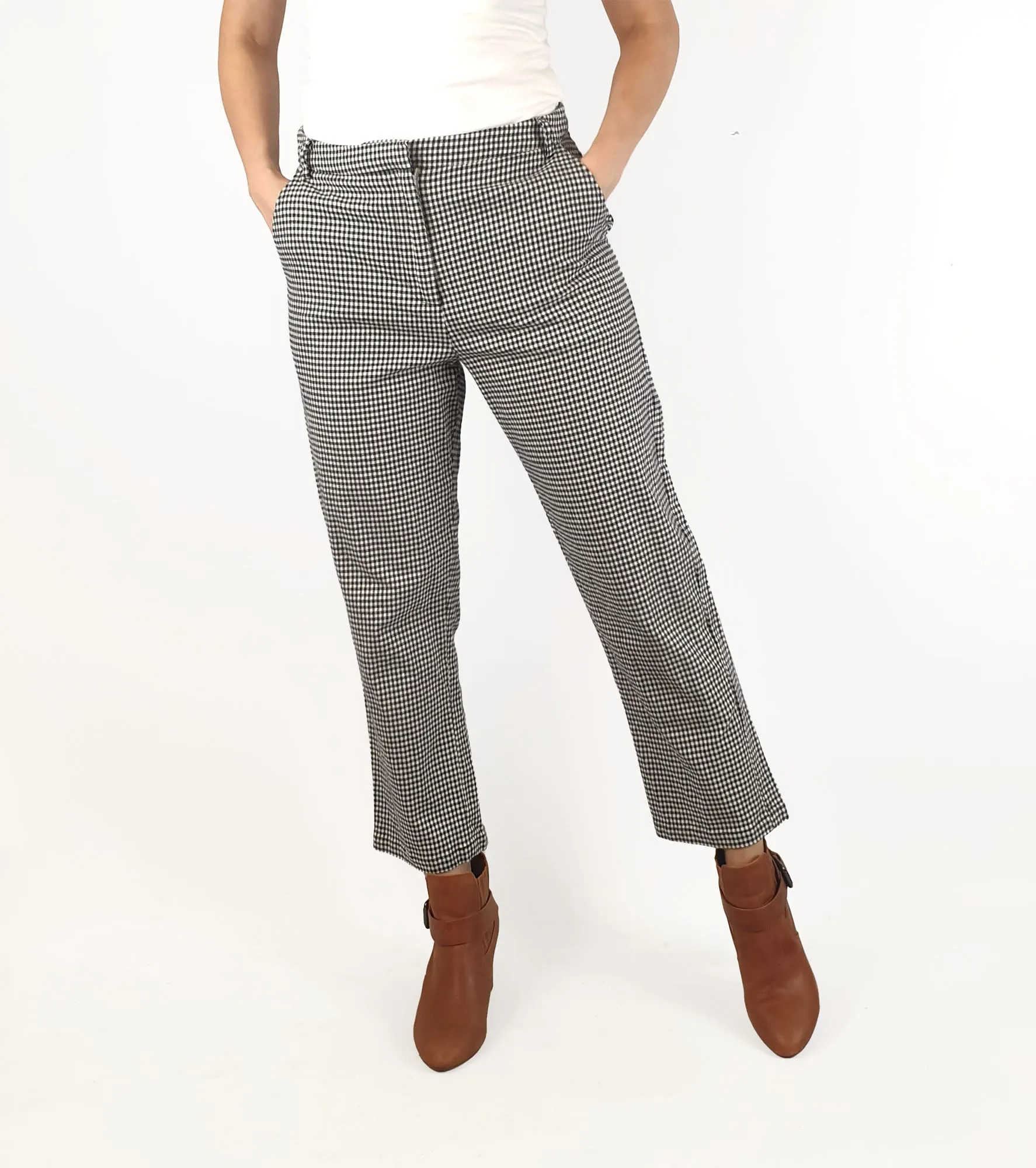 Dangerfield black and white gingham pants size 12 (tiny fit, best fits 10)