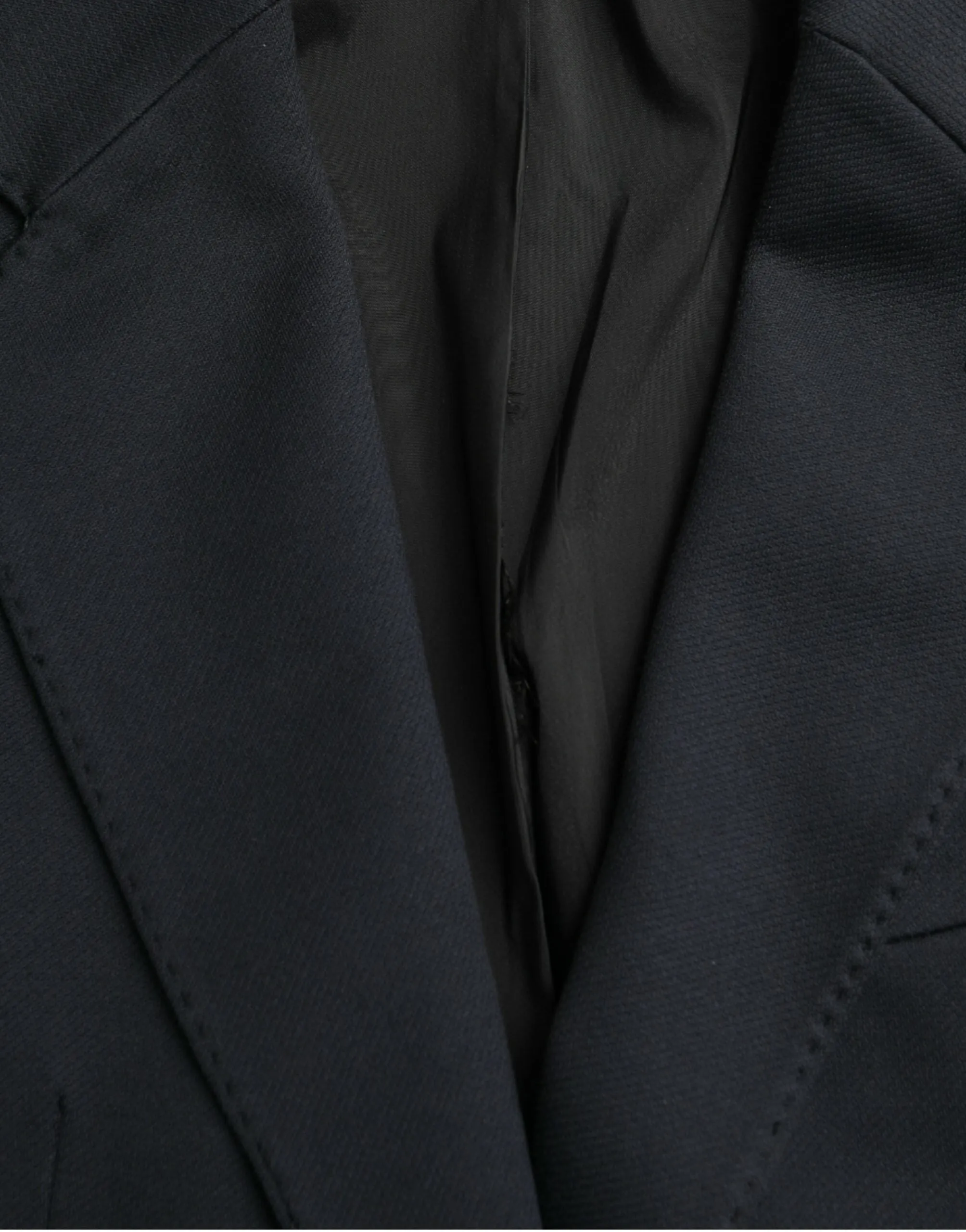 Dark Blue Cotton Single Breasted Coat Blazer