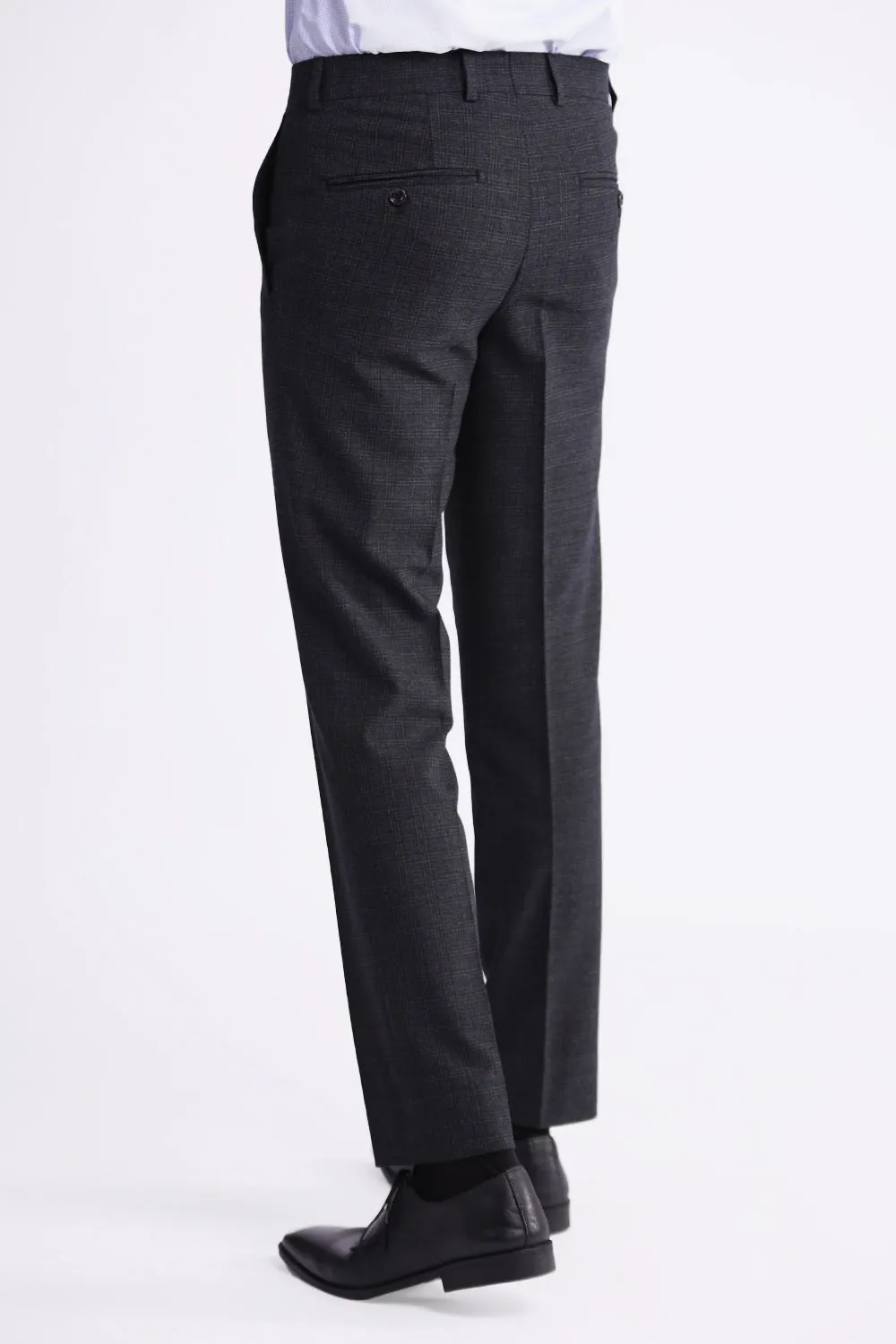 Dark Grey Check Dress Pant