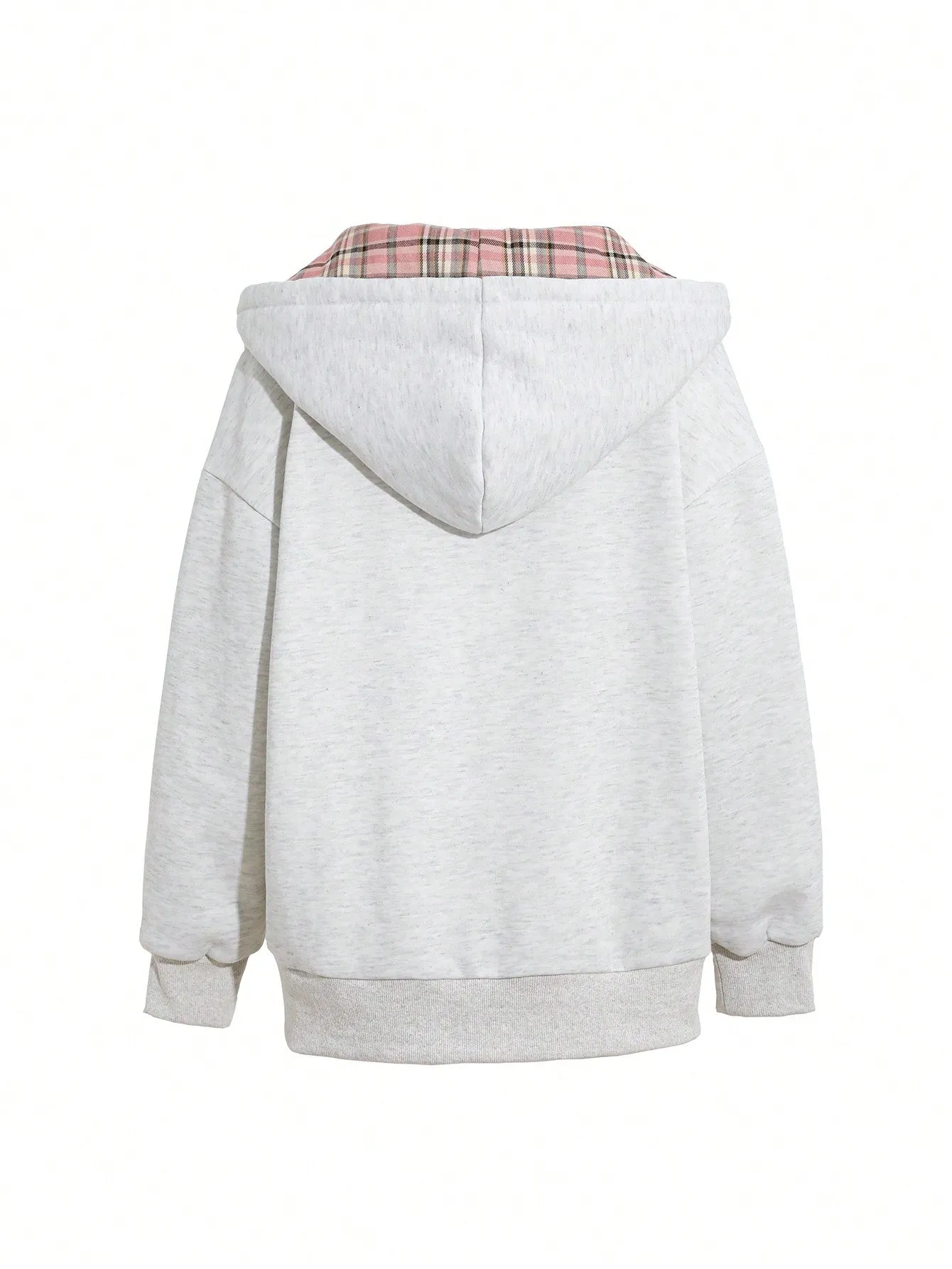 DAZY Women's Solid Color Zip Up Hooded Sweatshirt With Pockets, Casual Long Sleeve Drawstring Zipper Hoodie