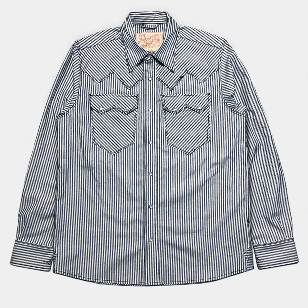 DDL 319R-DIABLO SWT-STR REGULAR FIT 2 POCKET OXFORD YARN DYED STRIPE WESTERN SHIRT-5OZ-E0 Y/D STRIPE