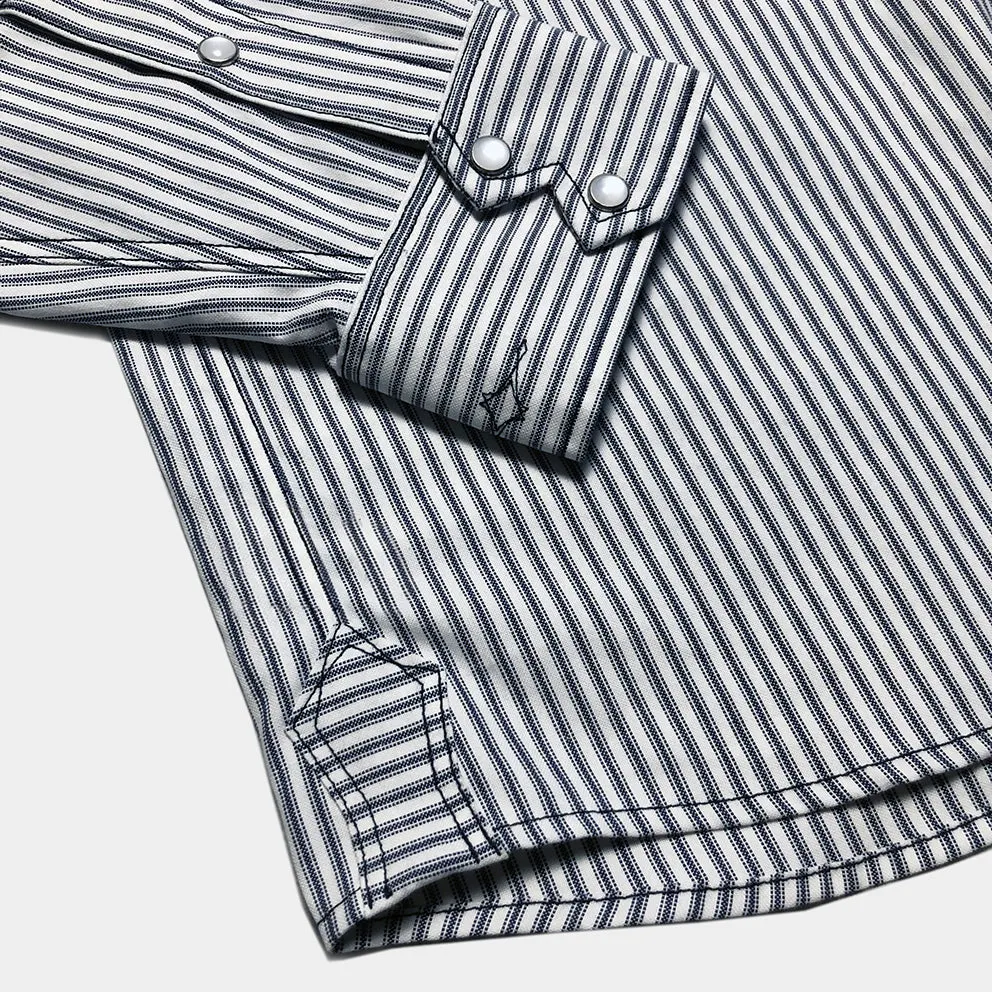 DDL 319R-DIABLO SWT-STR REGULAR FIT 2 POCKET OXFORD YARN DYED STRIPE WESTERN SHIRT-5OZ-E0 Y/D STRIPE