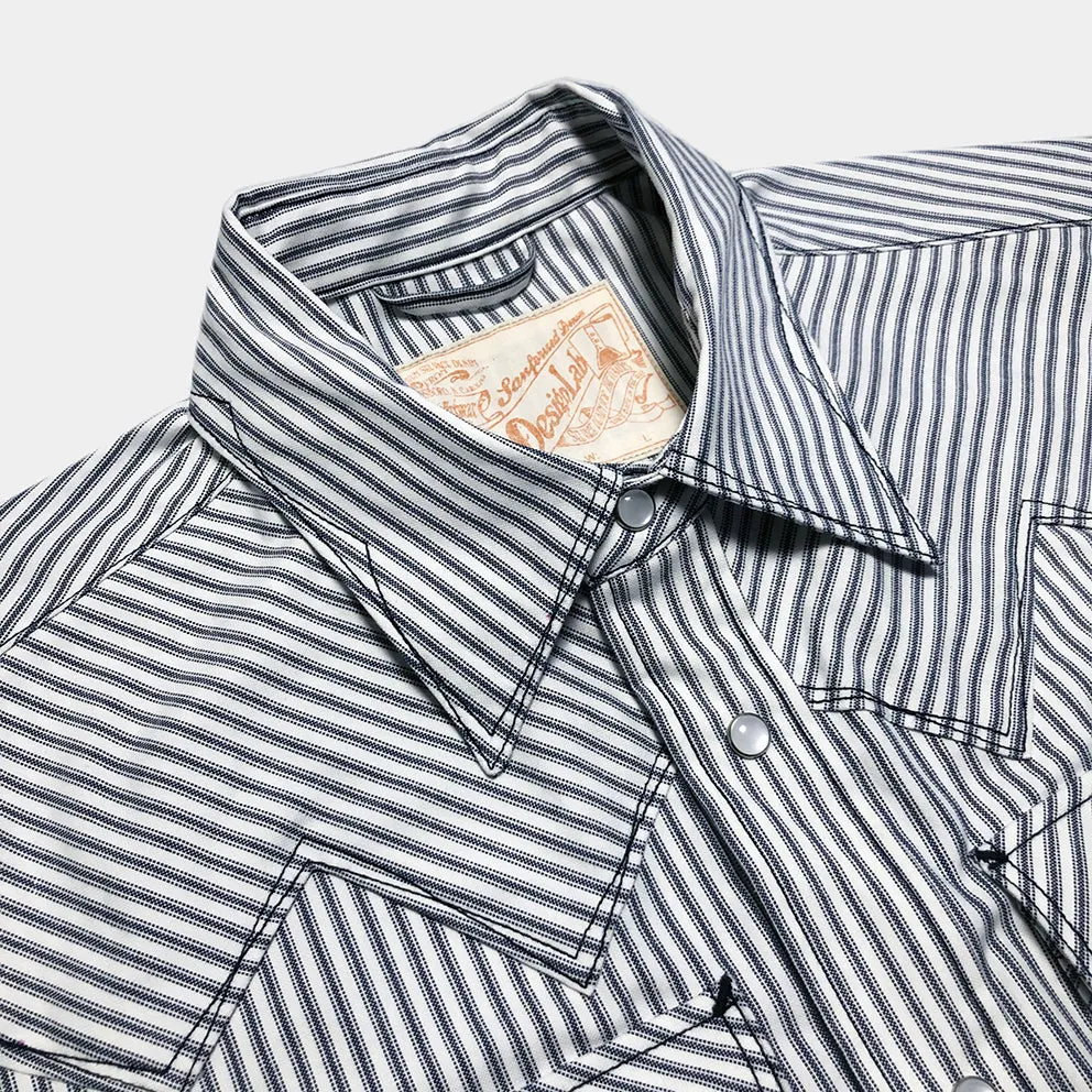 DDL 319R-DIABLO SWT-STR REGULAR FIT 2 POCKET OXFORD YARN DYED STRIPE WESTERN SHIRT-5OZ-E0 Y/D STRIPE