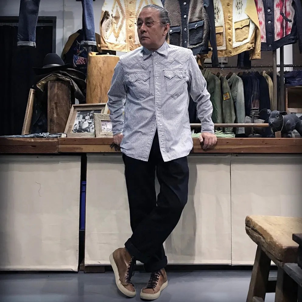 DDL 319R-DIABLO SWT-STR REGULAR FIT 2 POCKET OXFORD YARN DYED STRIPE WESTERN SHIRT-5OZ-E0 Y/D STRIPE