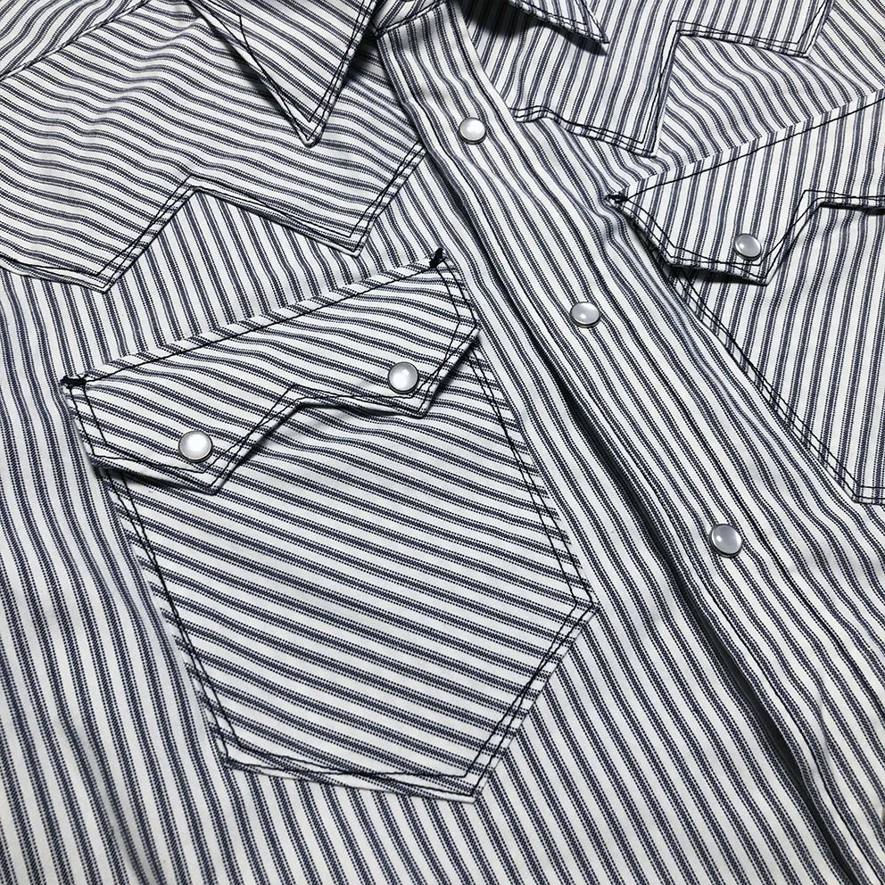 DDL 319R-DIABLO SWT-STR REGULAR FIT 2 POCKET OXFORD YARN DYED STRIPE WESTERN SHIRT-5OZ-E0 Y/D STRIPE