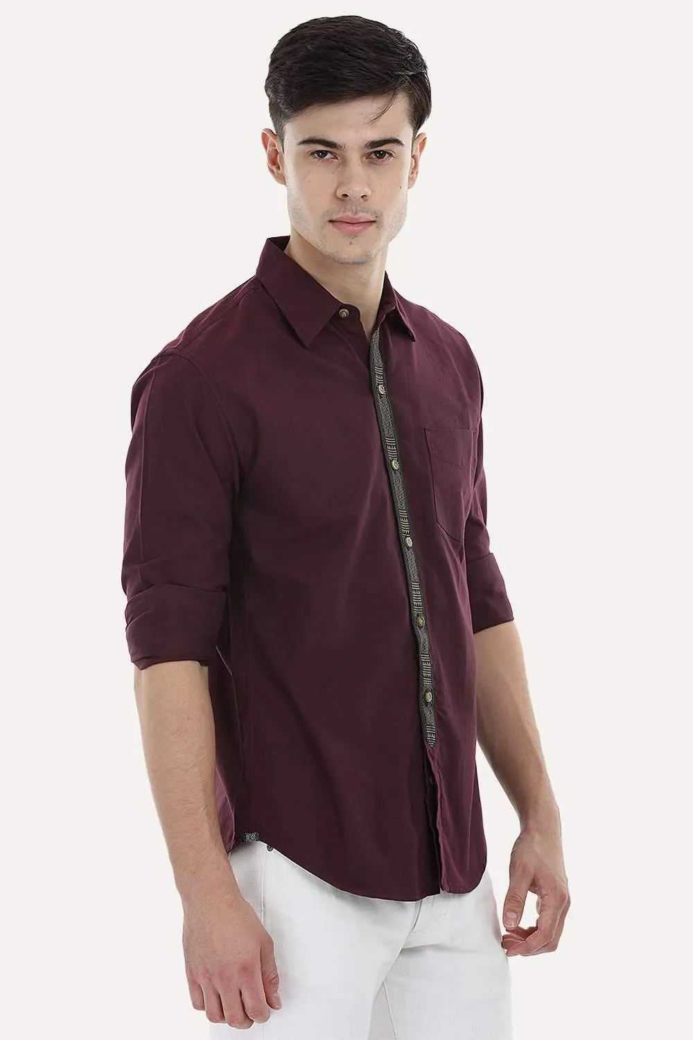 Designed Placket Oxford Shirt