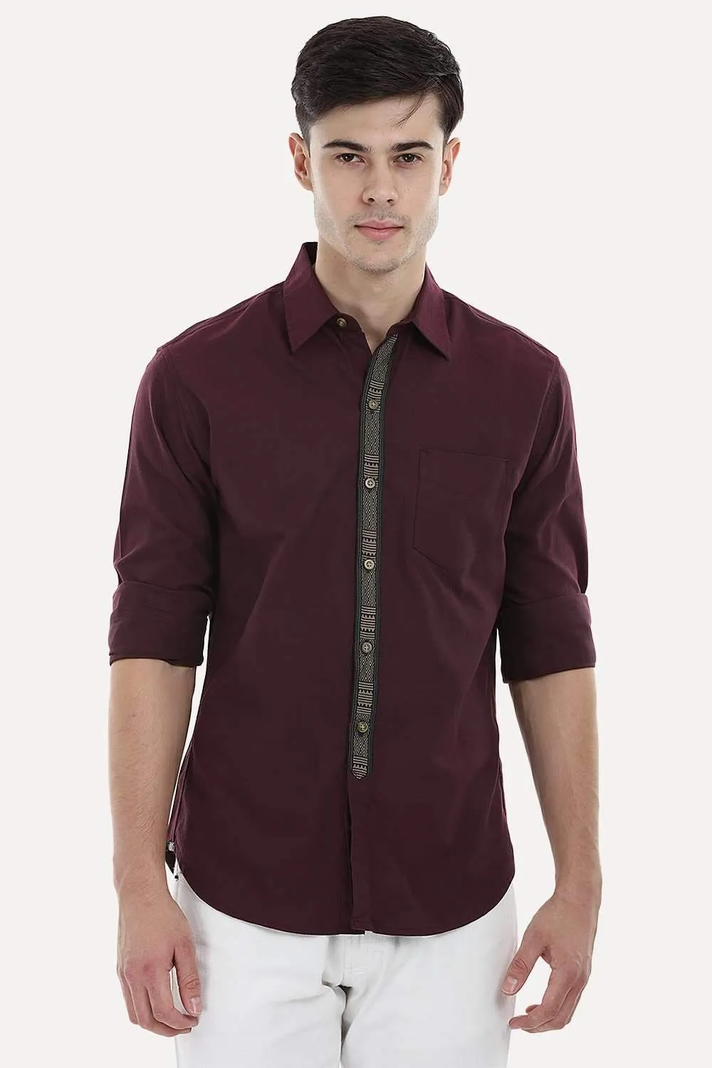 Designed Placket Oxford Shirt