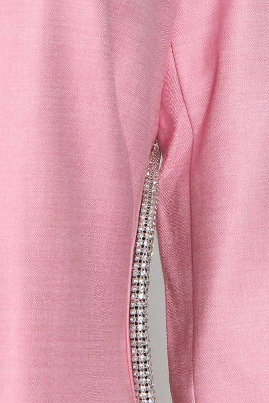 DIAMANTE ROPE KNOT BLAZER /DRESS - PINK