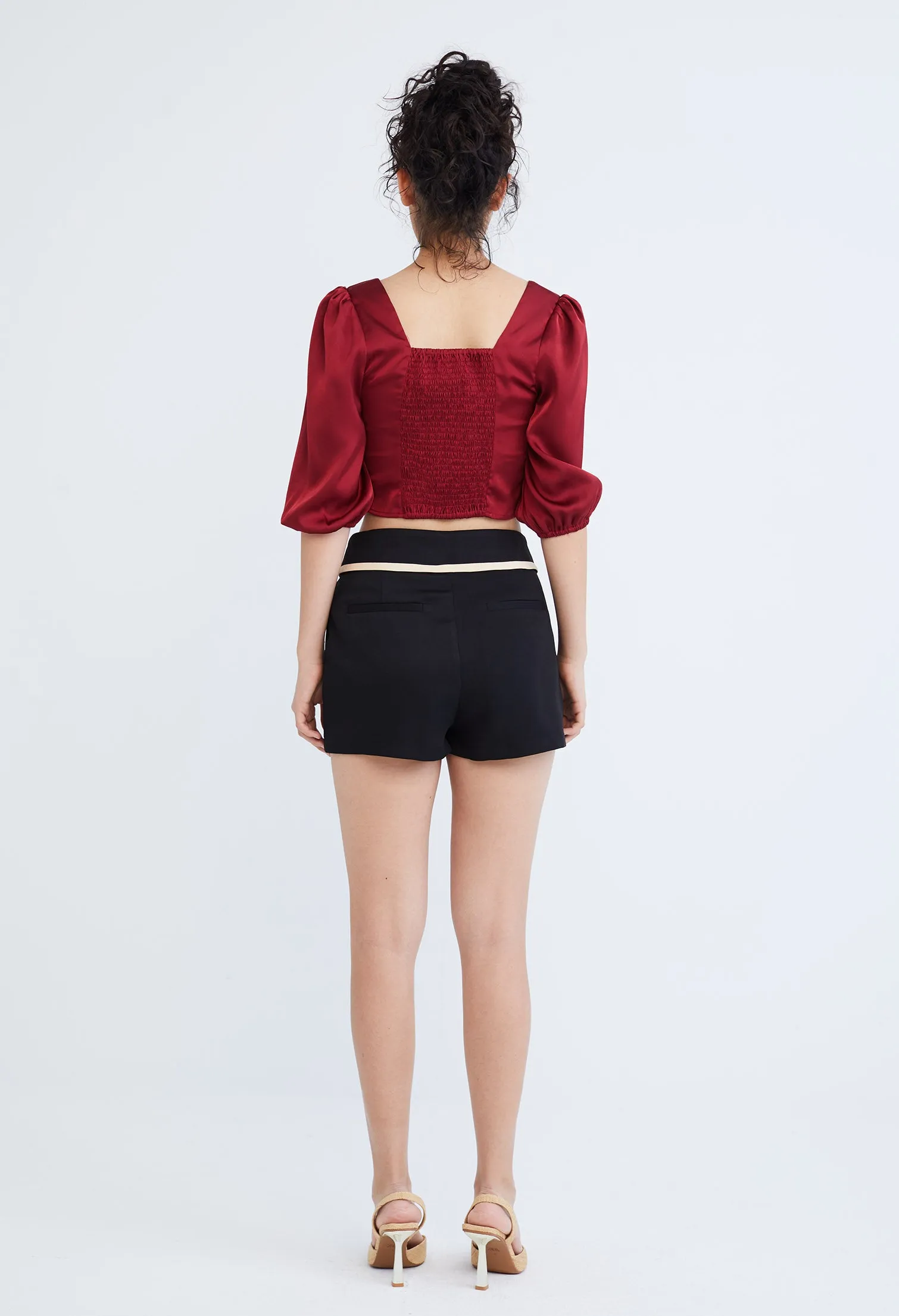 Diamond Hem Corset Blouse