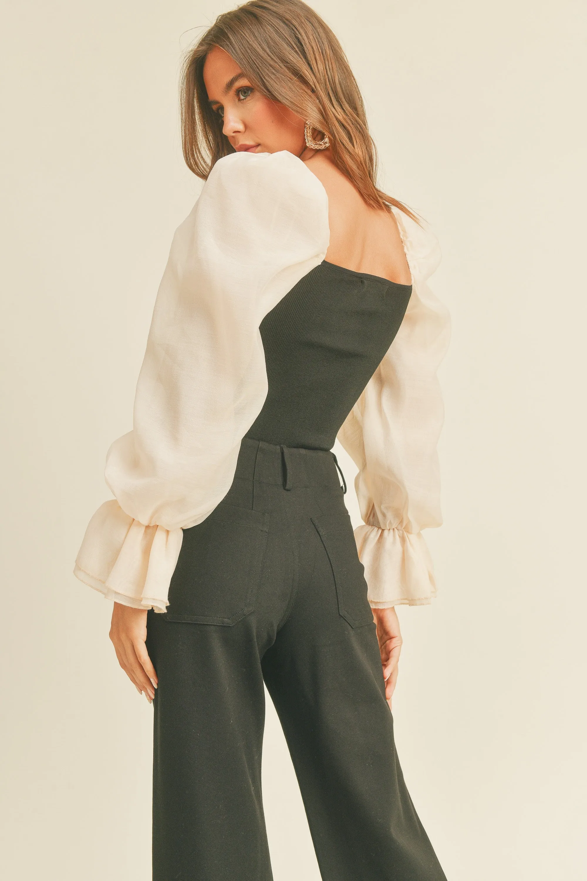 Divine Sheer Puff Sleeve Top