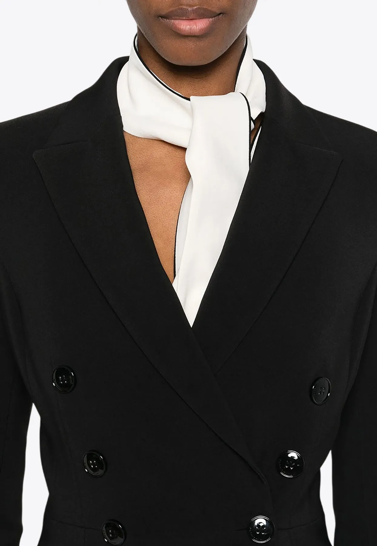 Double-Breasted Buttoned Blazer