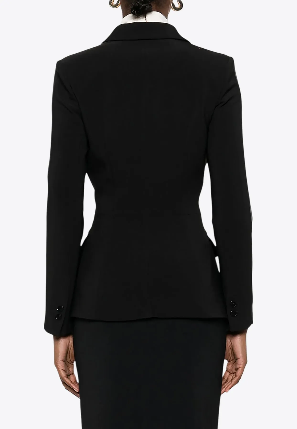 Double-Breasted Buttoned Blazer