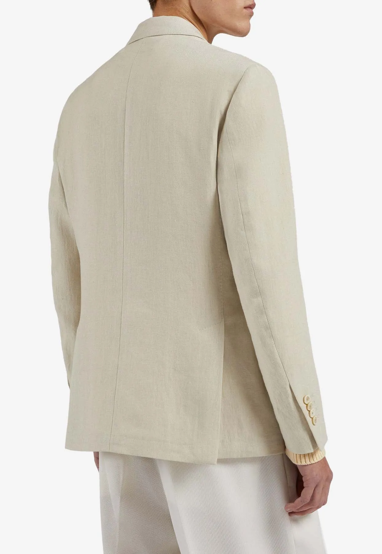Double-Breasted Linen Blazer