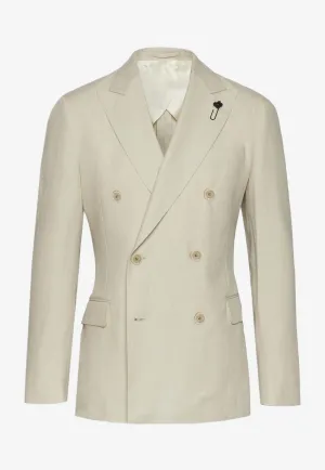 Double-Breasted Linen Blazer