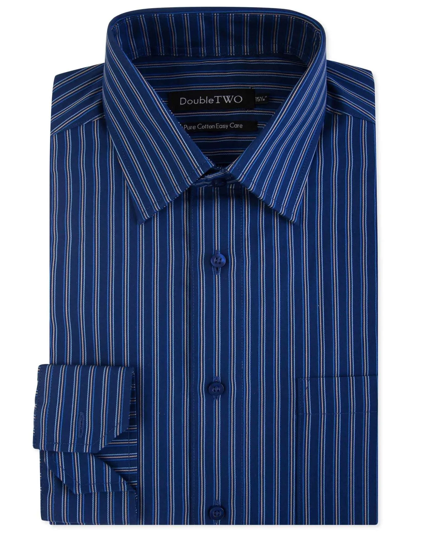 Double Two Mens Cotton Easy Care LS Shirts(AW18),Collar 15-23", Multiple Options