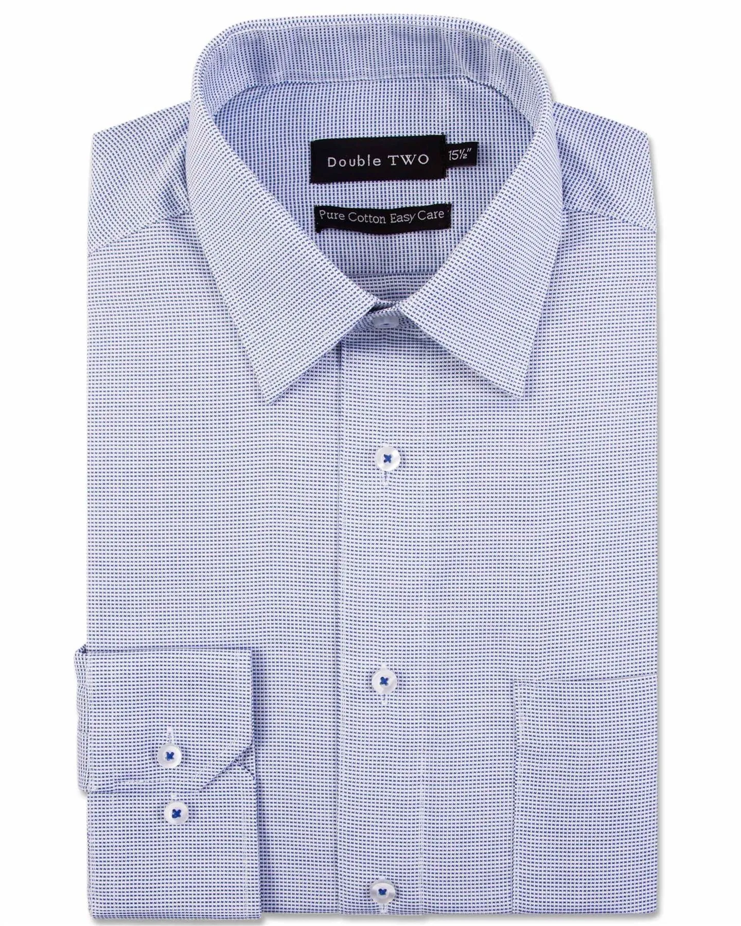 Double Two Mens Cotton Easy Care LS Shirts(AW18),Collar 15-23", Multiple Options