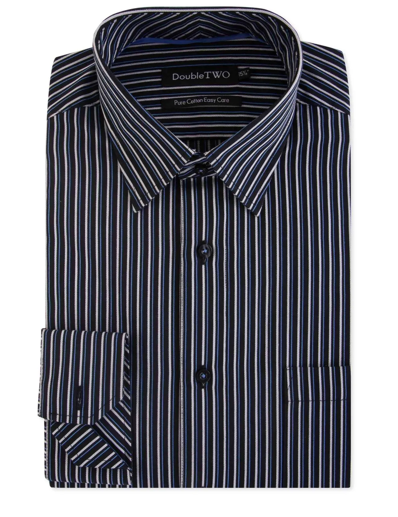 Double Two Mens Cotton Easy Care LS Shirts(AW18),Collar 15-23", Multiple Options