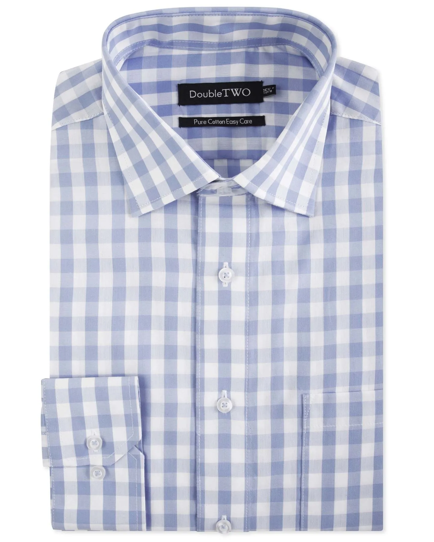 Double Two Mens Cotton Easy Care LS Shirts(AW18),Collar 15-23", Multiple Options