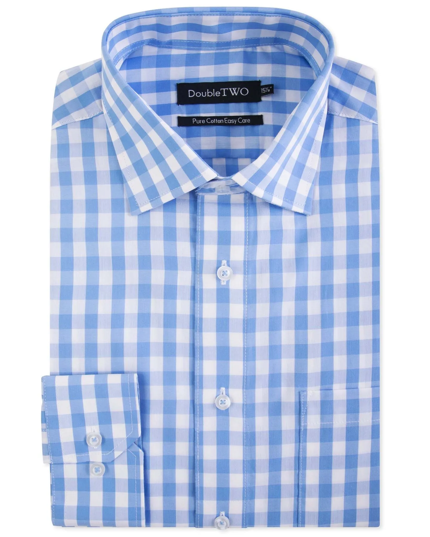 Double Two Mens Cotton Easy Care LS Shirts(AW18),Collar 15-23", Multiple Options