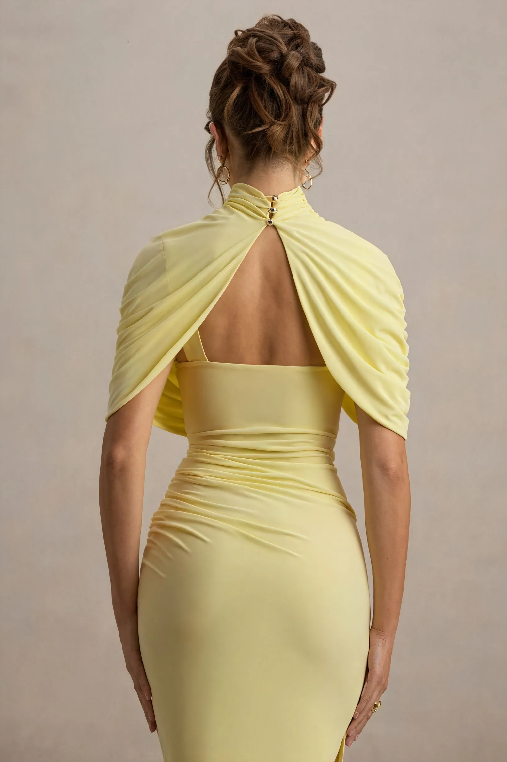 Draped Asymmetrical Midi Dress