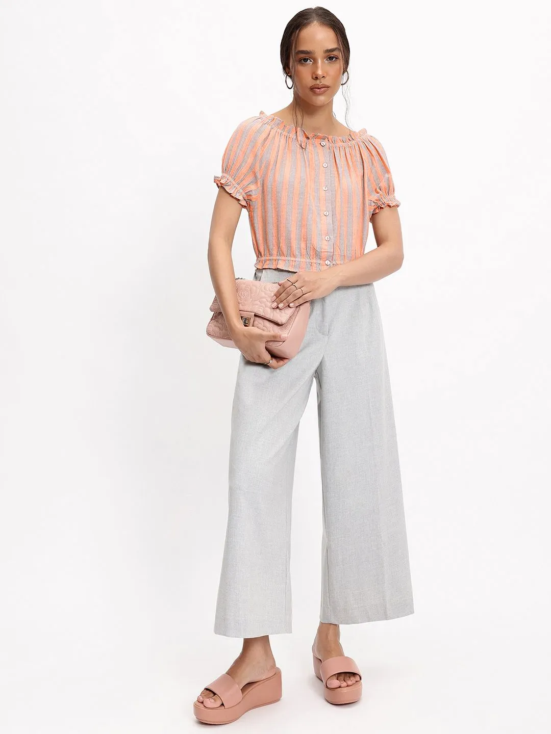 DressBerry Y2K Stripe Revival Blouson Top