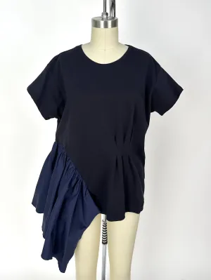 Dries Van Noten Asymmetrical Pleated Tee