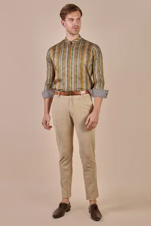 Earthy Mustard Striped Shirt