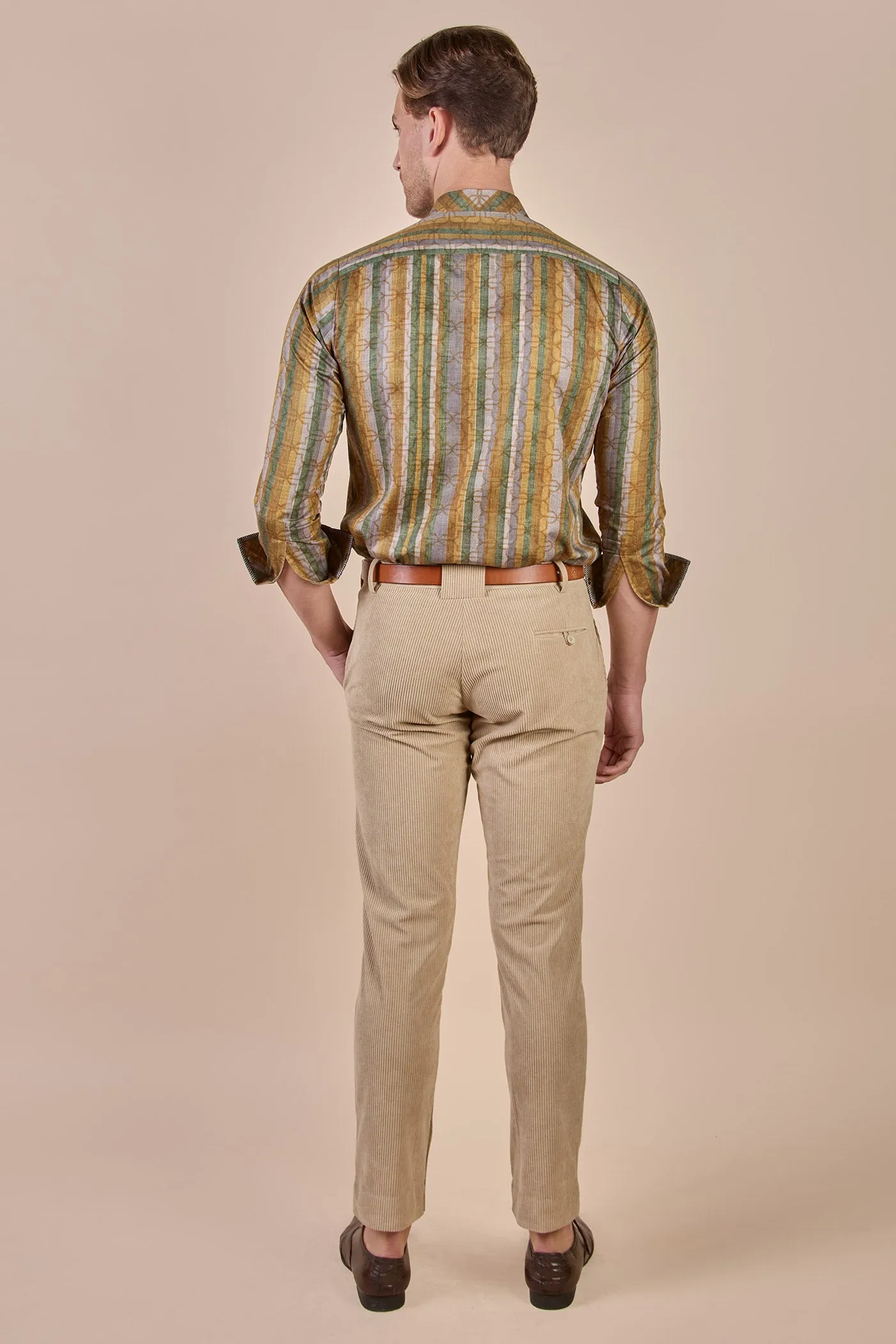 Earthy Mustard Striped Shirt