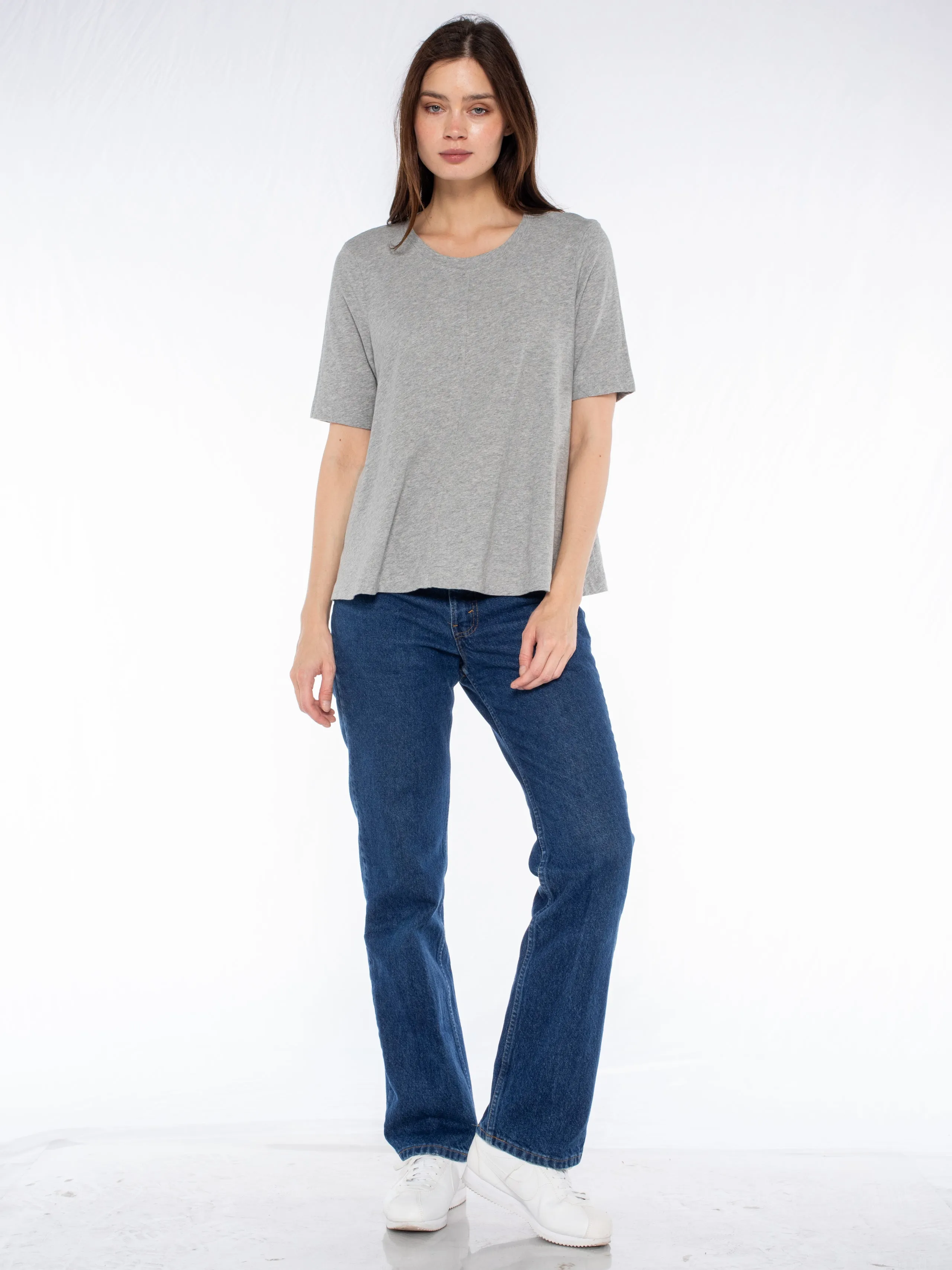 Elbow Sleeve Trapeze Top