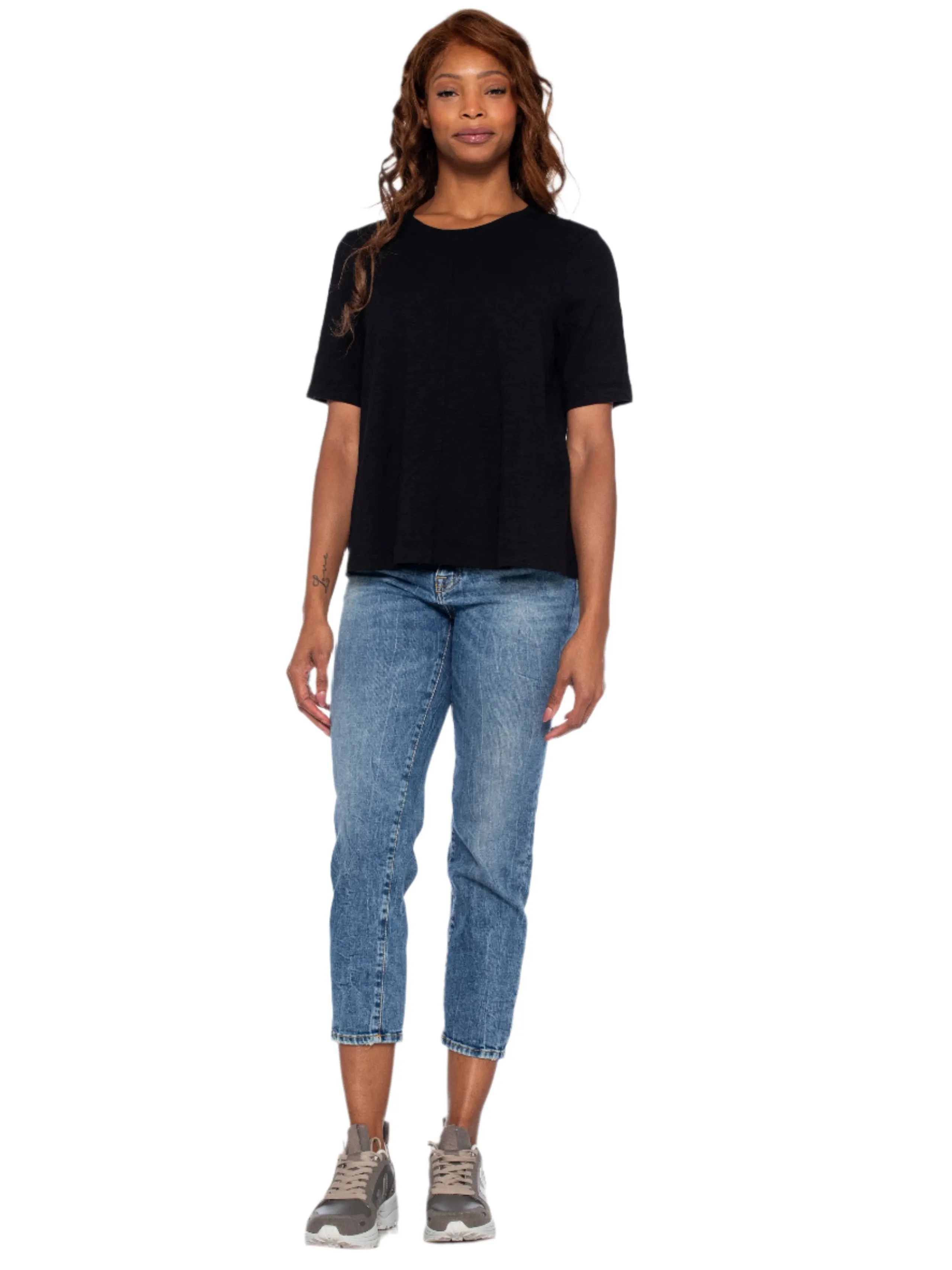 Elbow Sleeve Trapeze Top