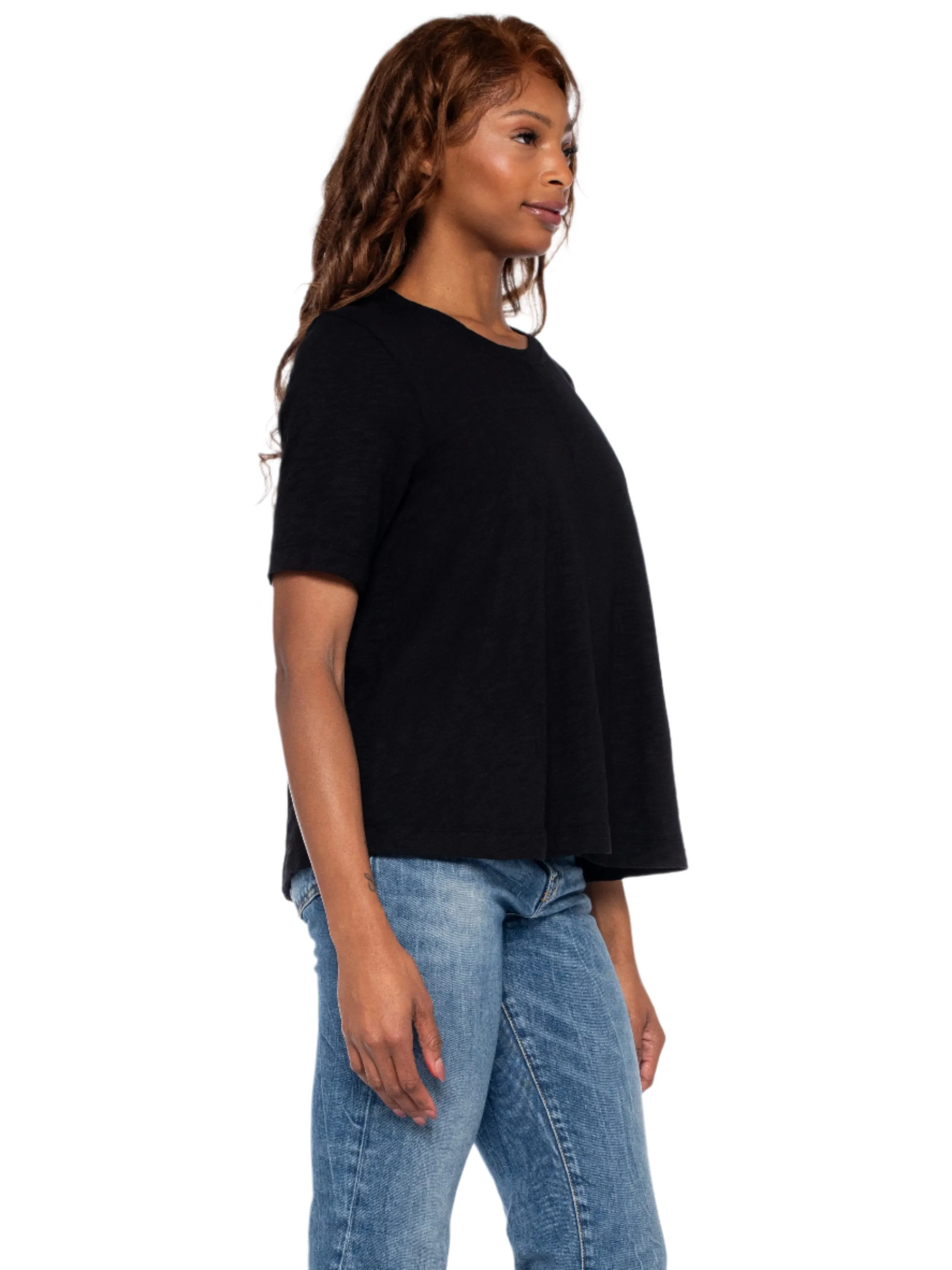 Elbow Sleeve Trapeze Top