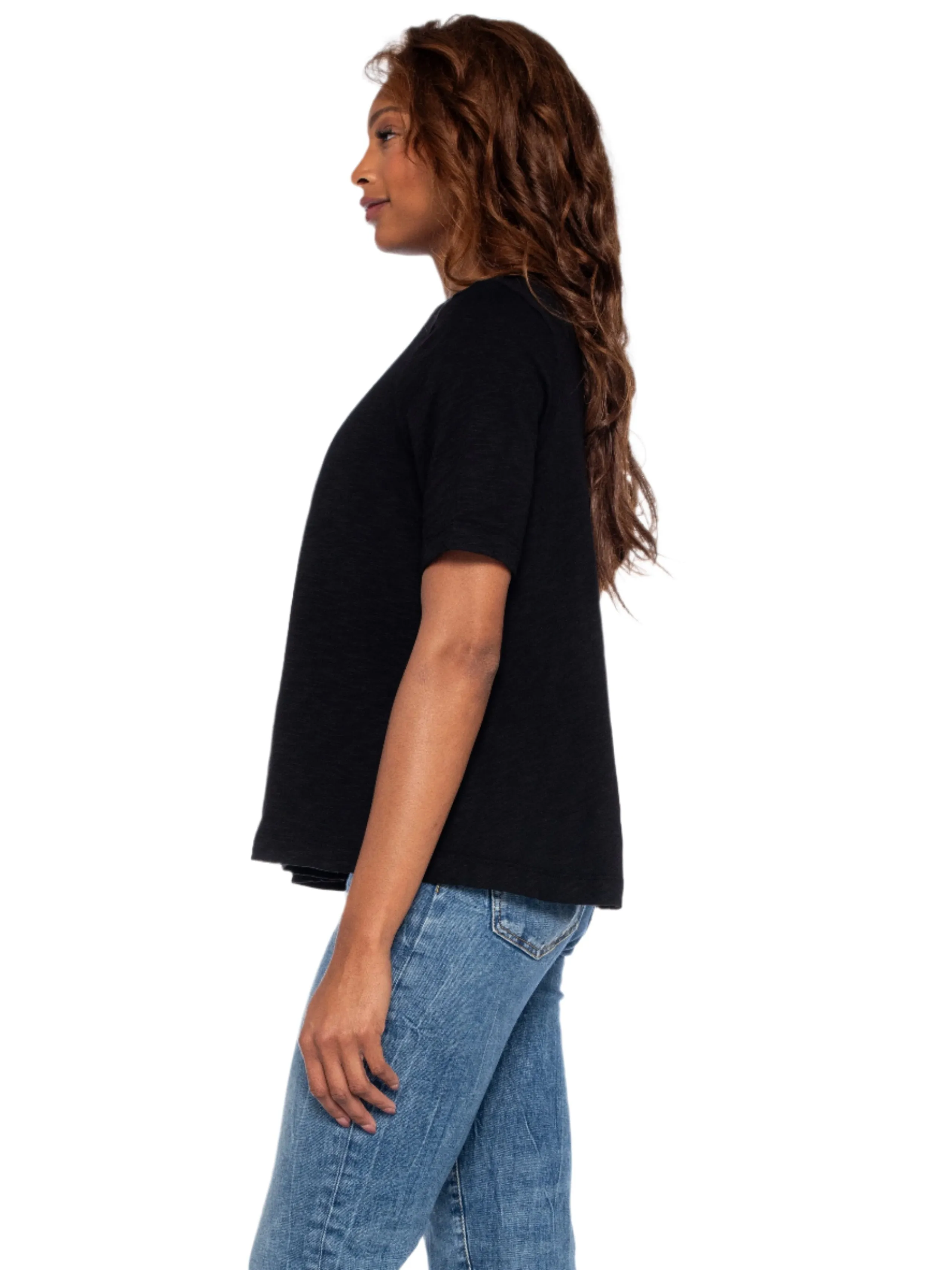 Elbow Sleeve Trapeze Top