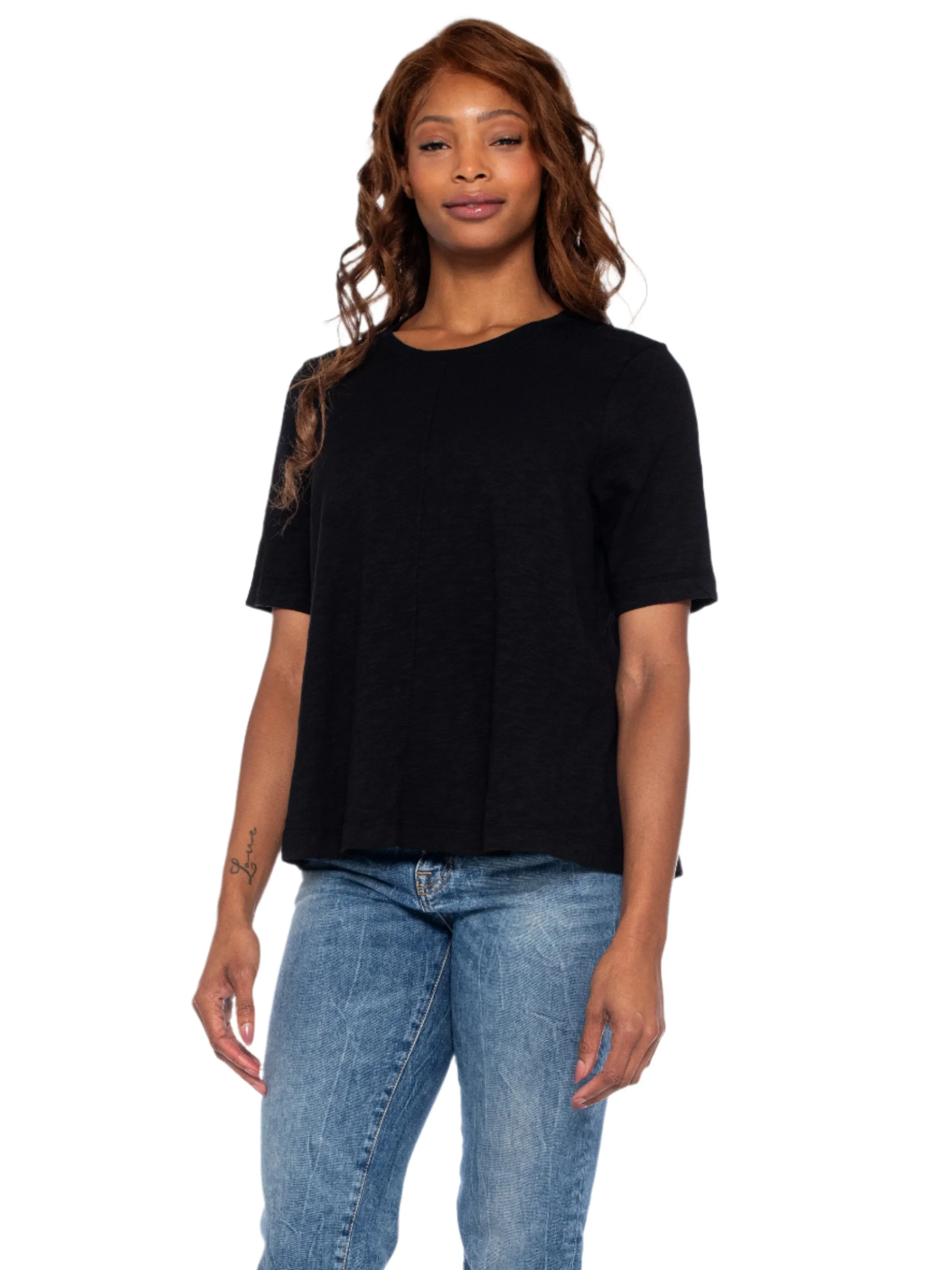 Elbow Sleeve Trapeze Top