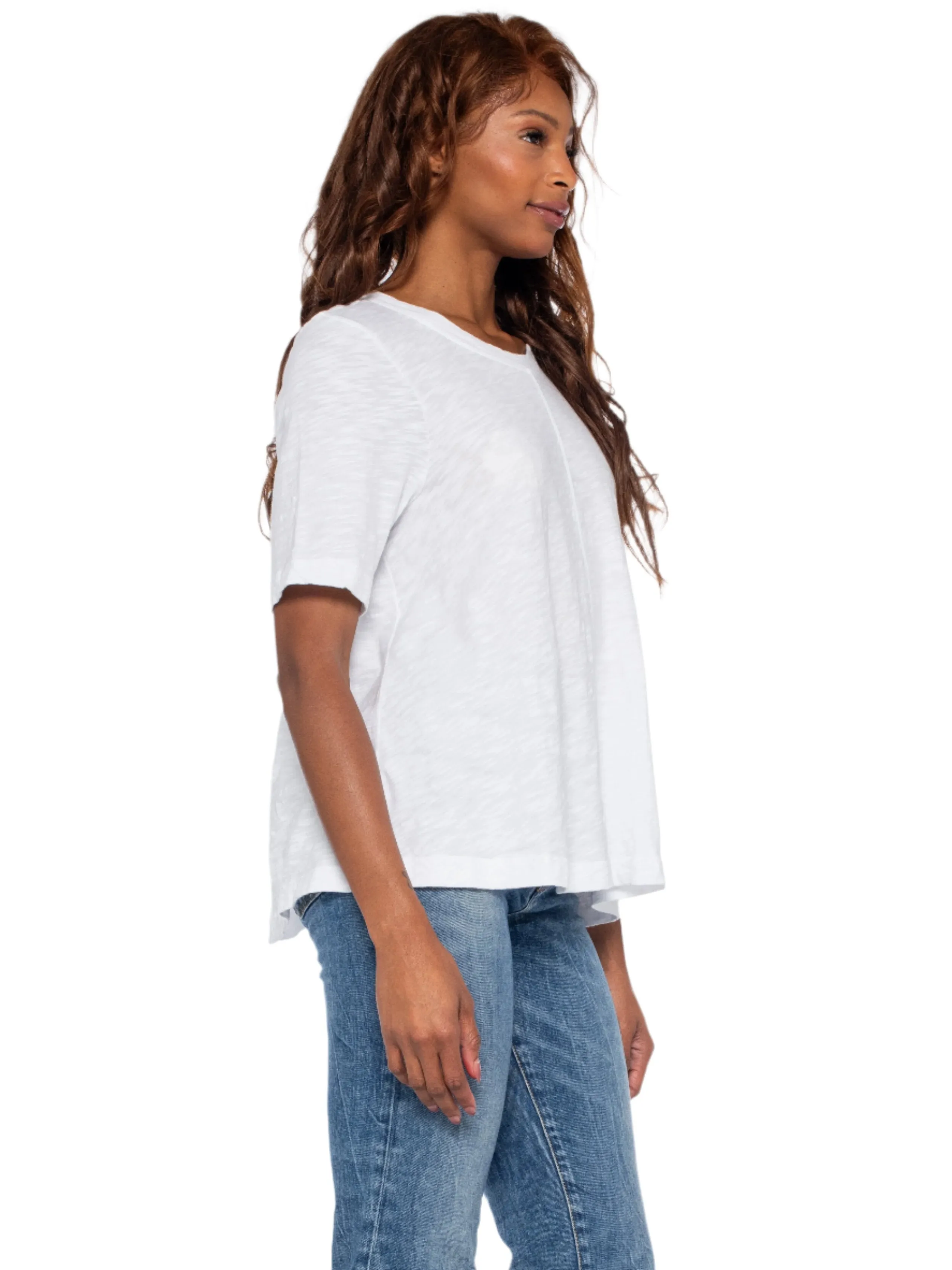 Elbow Sleeve Trapeze Top