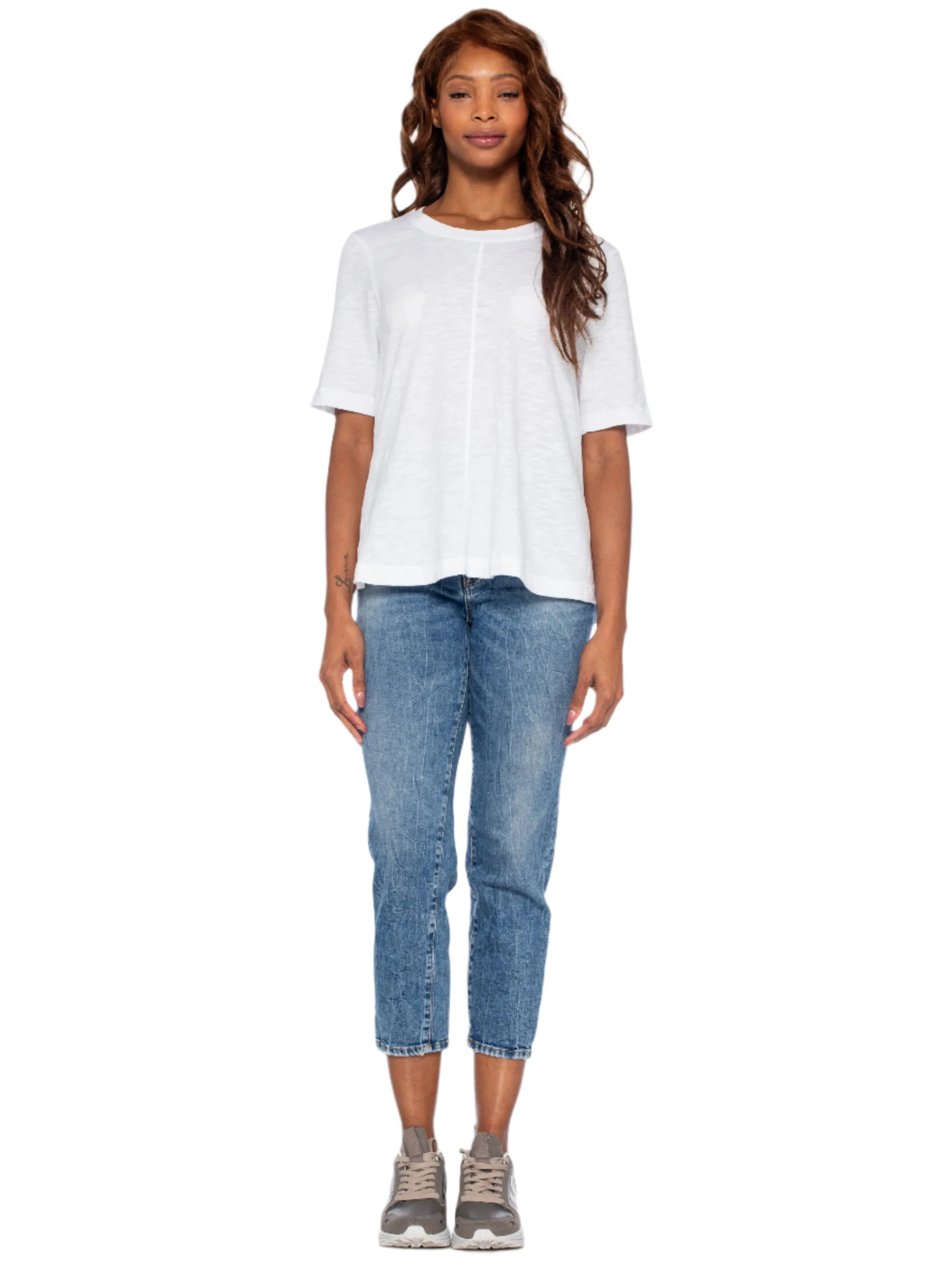 Elbow Sleeve Trapeze Top