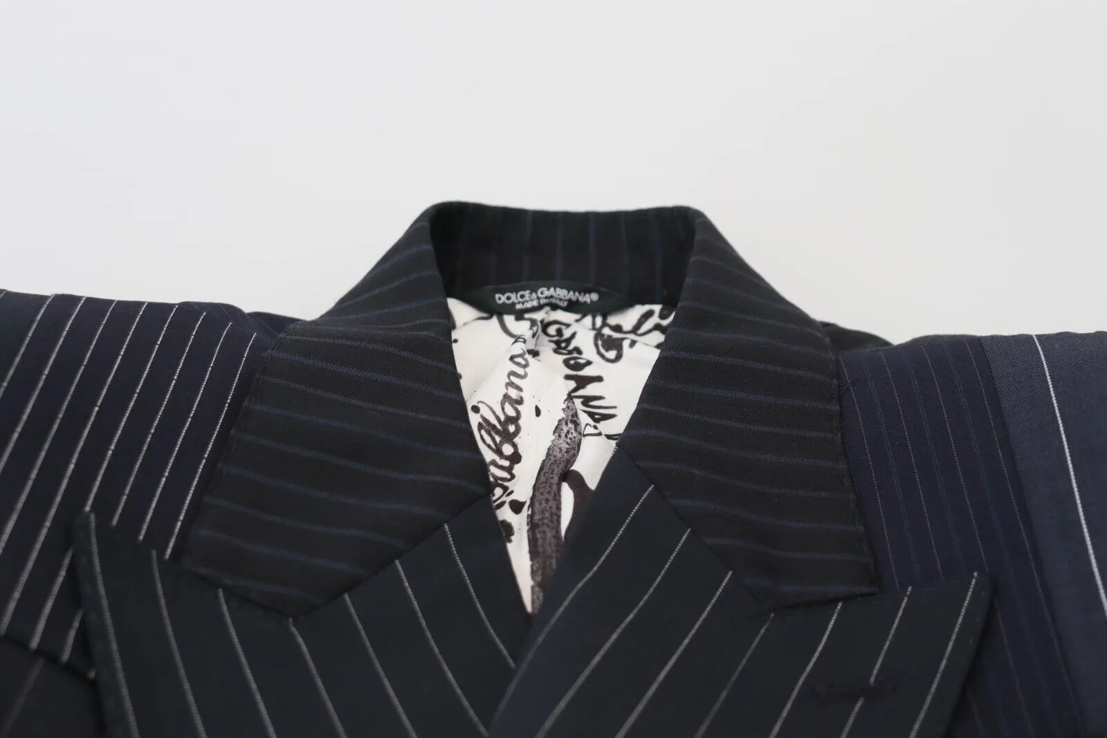 Elegant Navy Slim-Fit Double Breasted Blazer