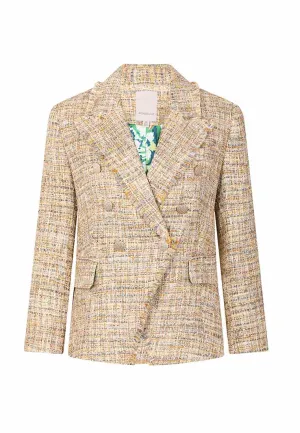 Elegant plaid tweed jacket