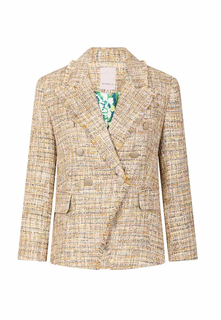 Elegant plaid tweed jacket