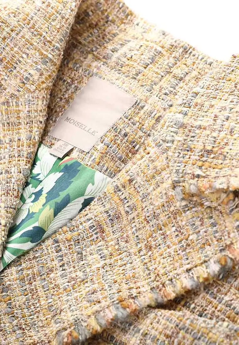 Elegant plaid tweed jacket