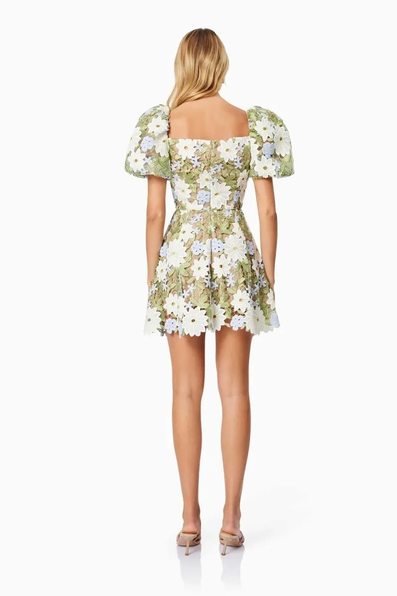 Elliatt - Flora Lace Mini Dress In Green