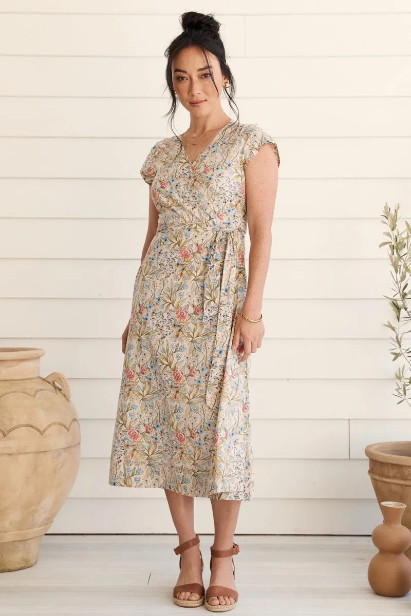 Ellie Wrap Dress - Maple