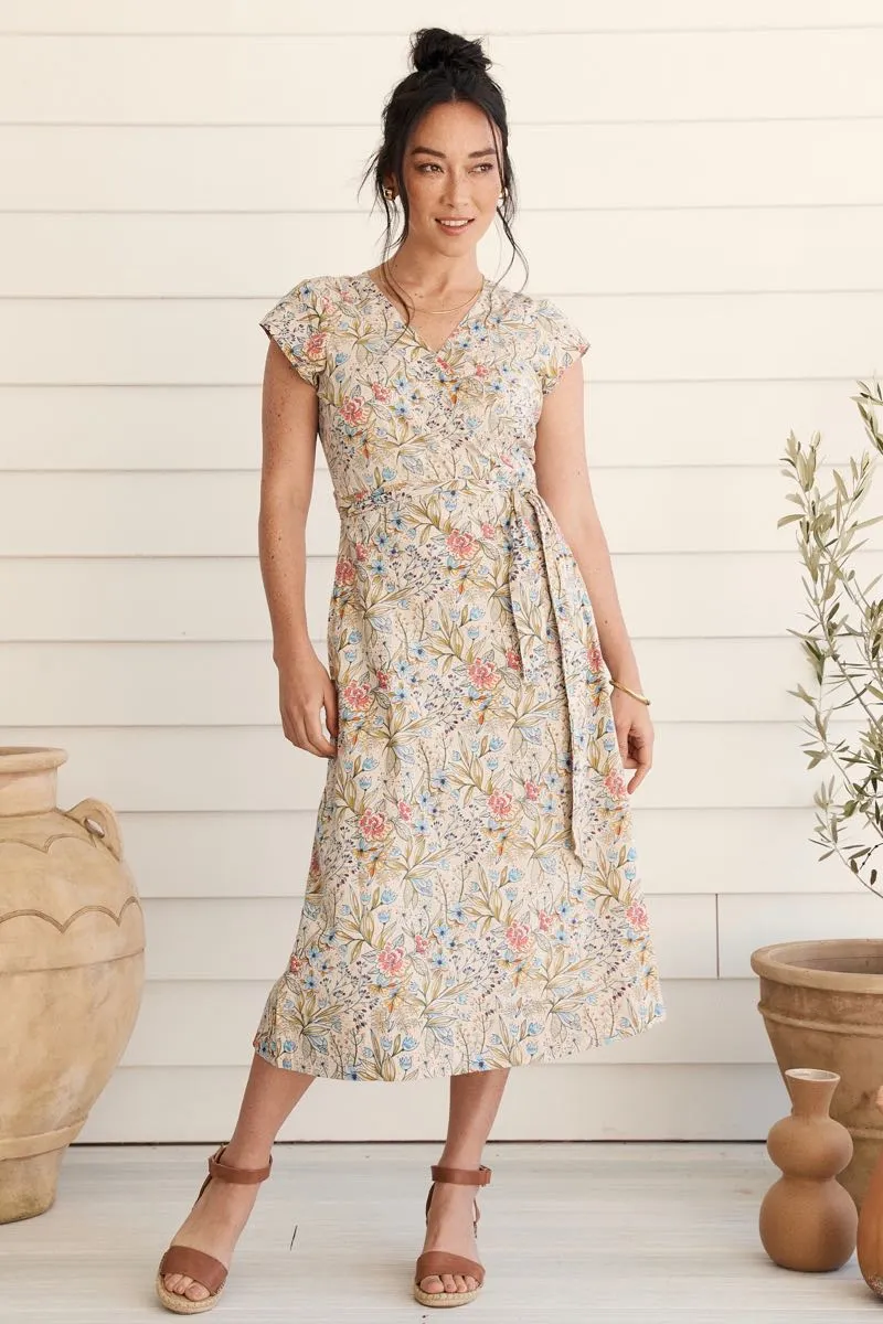 Ellie Wrap Dress - Maple