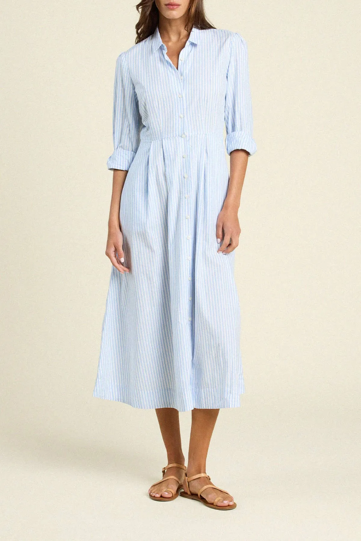 Emmelie Dress - Blue Coastal Stripe