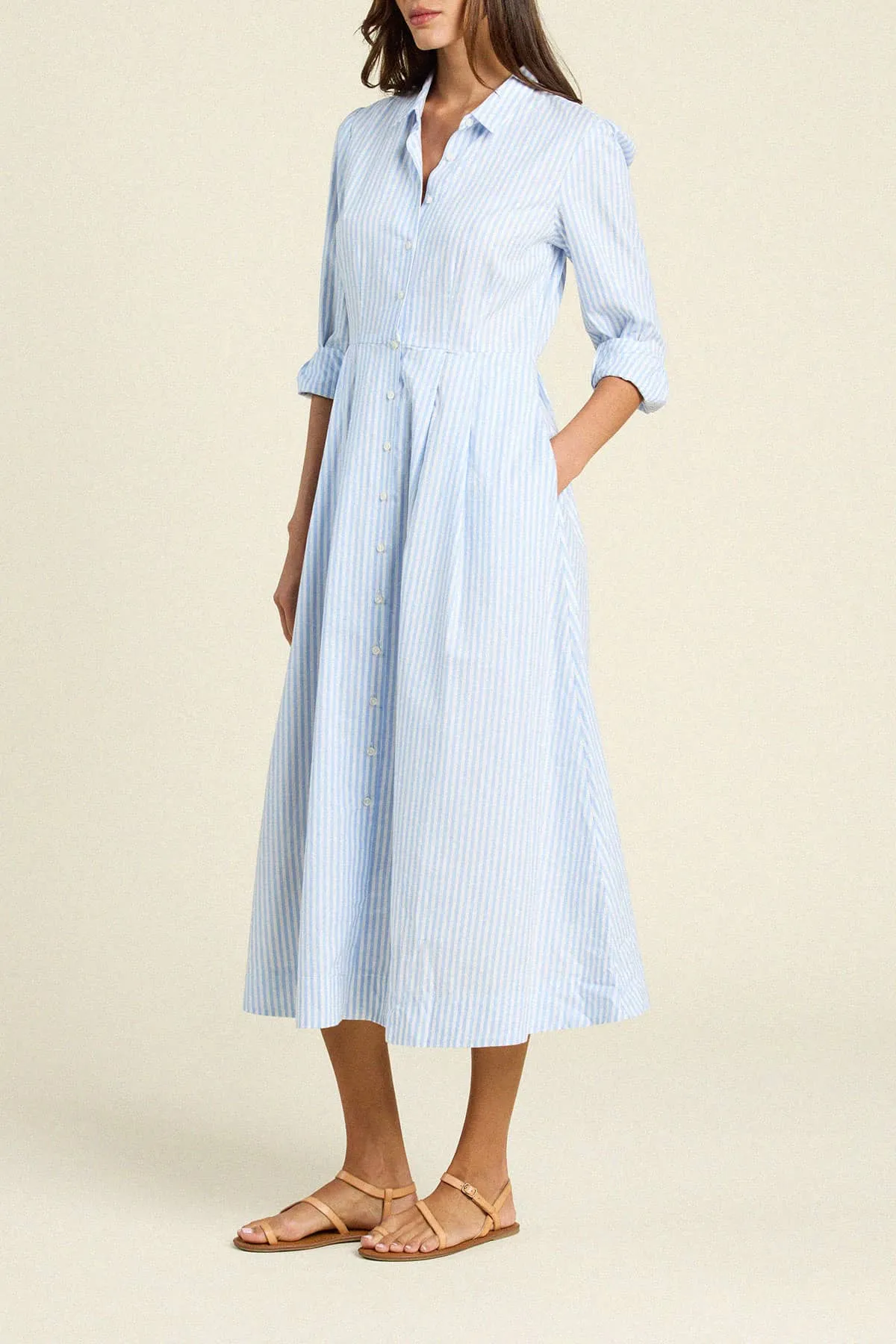 Emmelie Dress - Blue Coastal Stripe