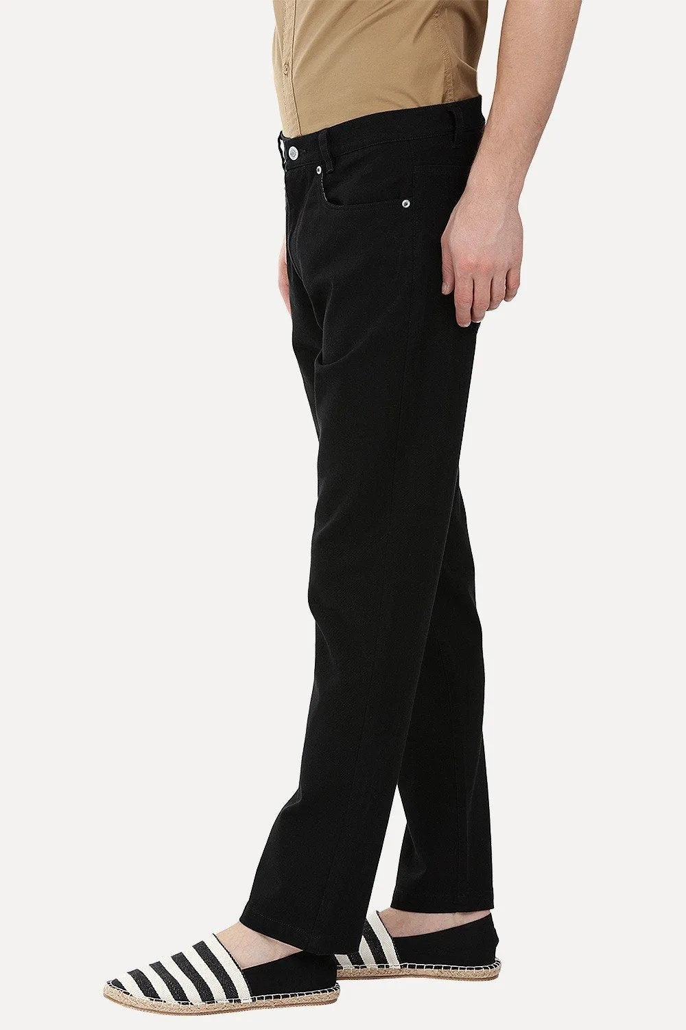 Enzyme Washed Black Slim Fit Pant