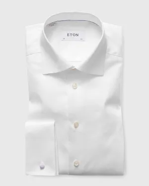ETON 3000791200 WHITE SIGNATURE TWILL FRENCH CUFF SHIRT
