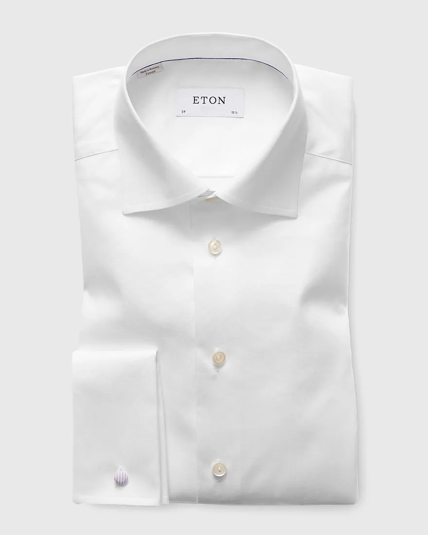 ETON 3000791200 WHITE SIGNATURE TWILL FRENCH CUFF SHIRT