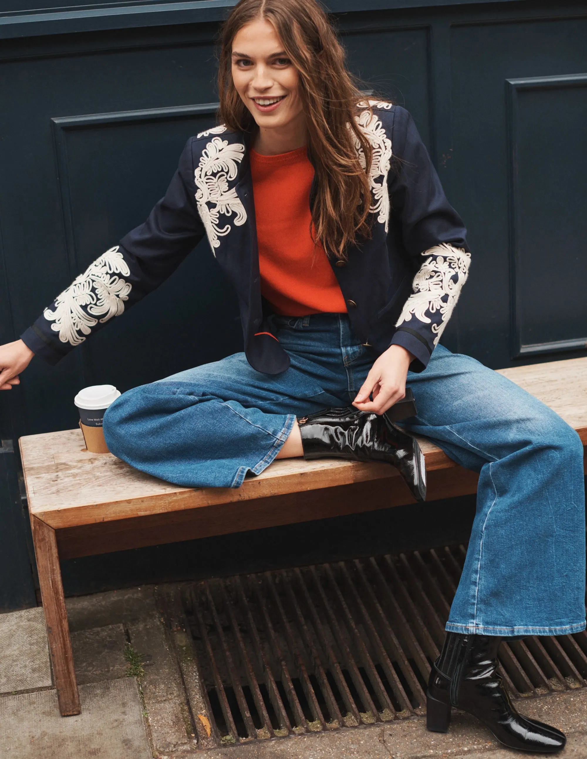 Eva Cashmere Crew Neck Jumper-Firecracker Red