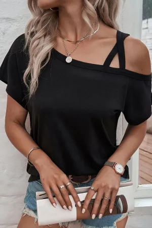 Everyday Chic: Asymmetric Cold Shoulder T-Shirt