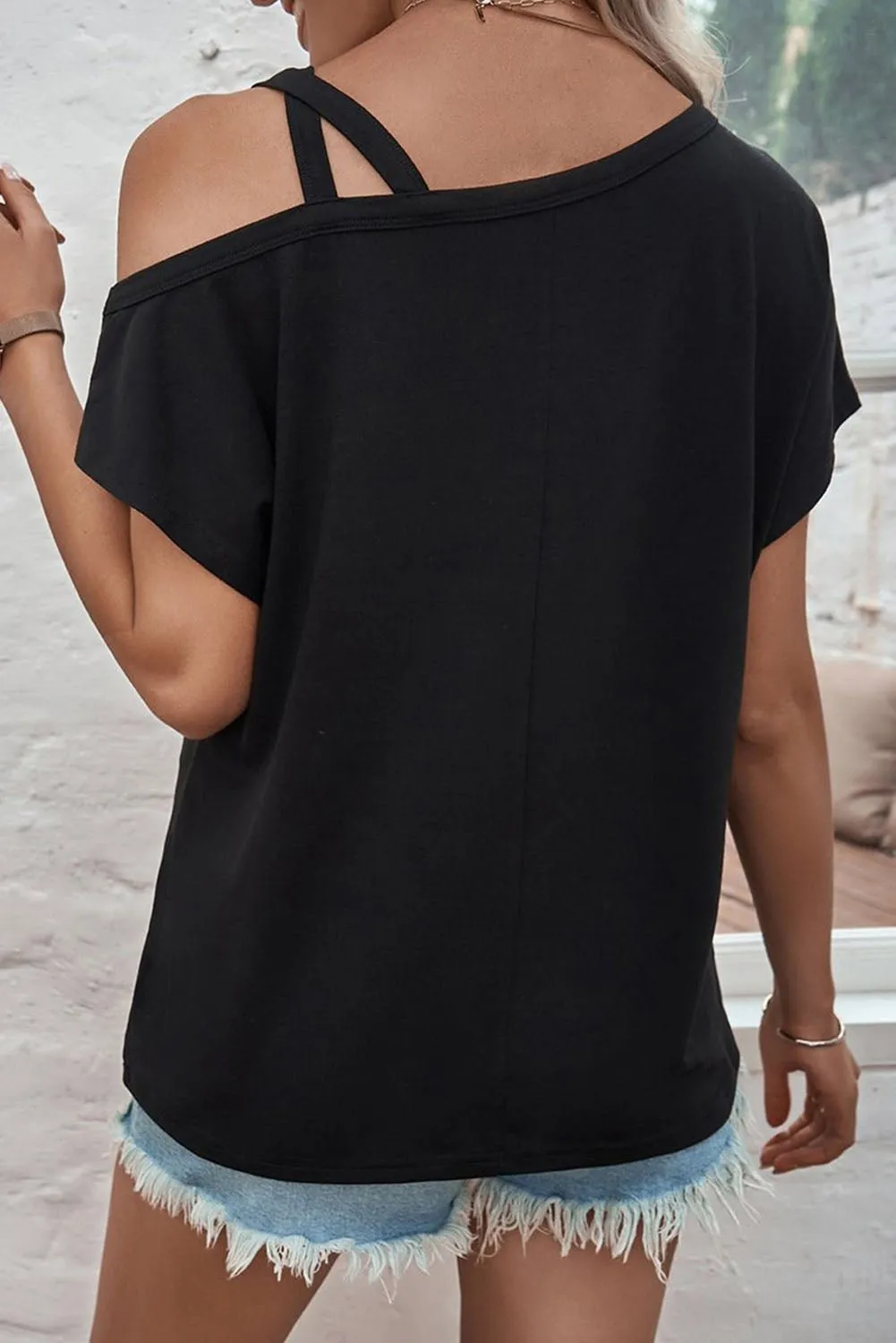 Everyday Chic: Asymmetric Cold Shoulder T-Shirt